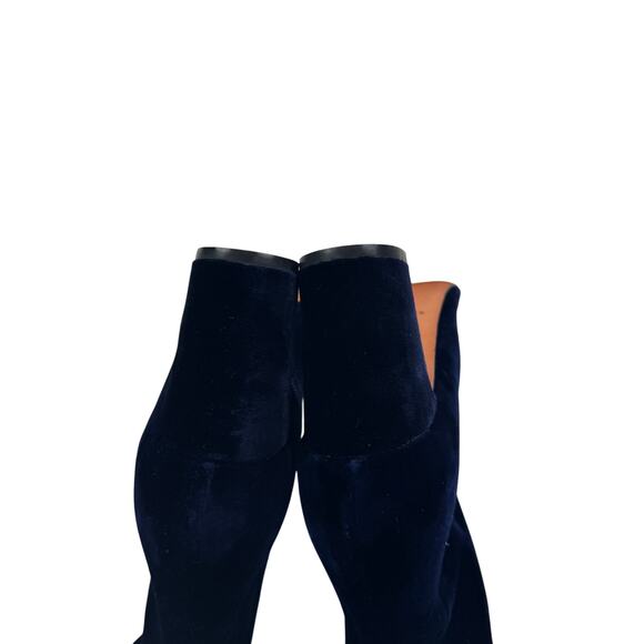 Marc Fisher Navy Blue Velvet Block Heel Booties Women's Size 9 - Picture 7 of 9